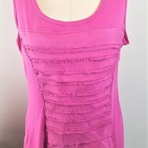 Alfani Pink Shirred Front Women's Tank Medium